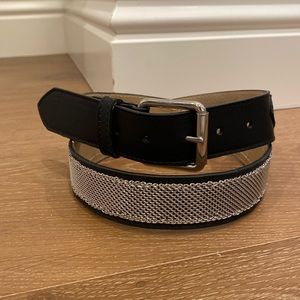 Vintage Y2K Leather Metal Mesh Chainmail western biker Belt